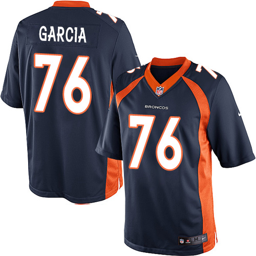 Youth Elite Max Garcia Nike Jersey Navy Blue Alternate - #76 NFL Denver Broncos